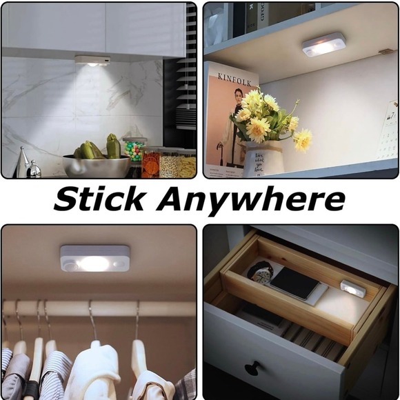 LED Motion Sensor Puck Lights, Rechargeable Cabinet Lights, Stick on Wireless LE - Picture 8 of 8